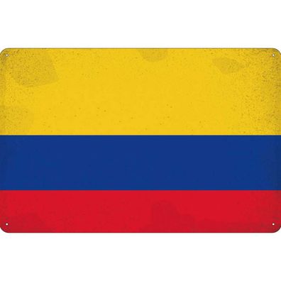 vianmo Blechschild Wandschild 20x30 cm Kolumbien Fahne Flagge