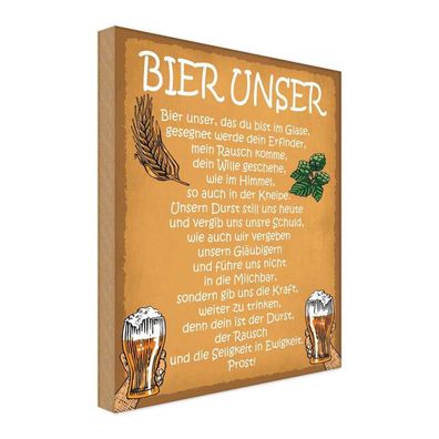 vianmo Holzschild 20x30 cm Essen Trinken Bier unser in Ewigkeit Prost
