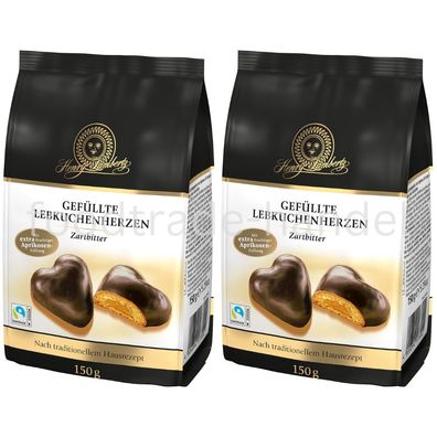 Henry Lambertz Gefüllte Lebkuchenherzen Zartbitter 2x 150g