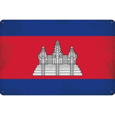 vianmo Blechschild Wandschild 20x30 cm Kambodscha Fahne Flagge