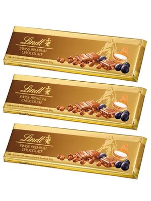 3 x 300g Lindt Trauben Nuss Swiss Premium Schweizer Schokolade