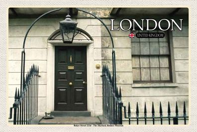 Blechschild 20x30 cm - London The Sherlock Holmes Museum