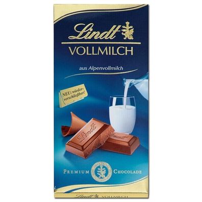 Lindt Vollmilch Schokolade 100g Tafel