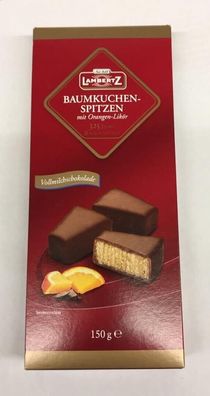 Lambertz 3x 125g Baumkuchenspitzen mit Orangen Likör in Vollmilchschokolade 375g