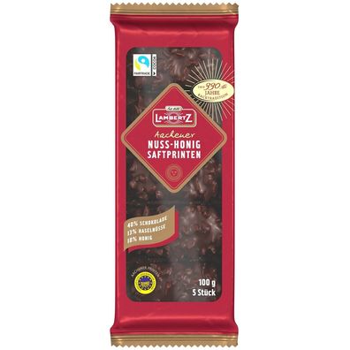 Lambertz Aachener Saftprinten Nuss Honig mit 40% Schokolade 100g