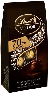 Lindt Lindor Beutel - Edelbitter Dark 70% Schokolade - 136 Gramm