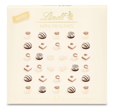 Lindt Mini Pralinen weiß | 163g Schachtel | weiße Schokolade