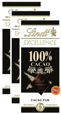 Lindt Excellence - 100% Cacao Pur - Schokolade - 3 Tafeln je 50 Gramm
