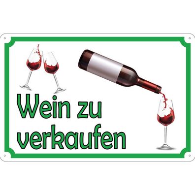 vianmo Blechschild 18x12 cm gewölbt Essen Trinken Wein zu verkaufen Alkohol