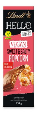 Lindt HELLO Vegan Sweet & Salty Popcorn Schokoladentafel 100g