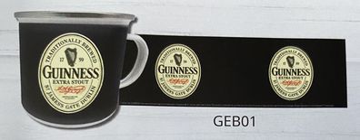 Kult Emaille Becher 0,5 L - Guinness Label, GEB 01