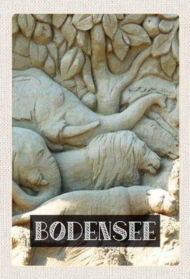 Blechschild 20x30 cm - Bodensee Deutschland Tiere Statue