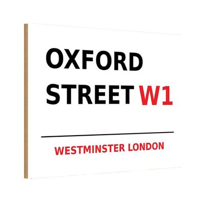 vianmo Holzschild 18x12 cm England Westminster Oxford Street W1