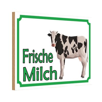 vianmo Holzschild 18x12 cm Hofladen Marktstand Laden frische Milch Verkauf Kuh