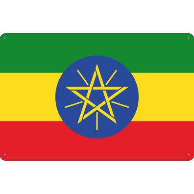 vianmo Blechschild Wandschild 20x30 cm Äthiopien Fahne Flagge