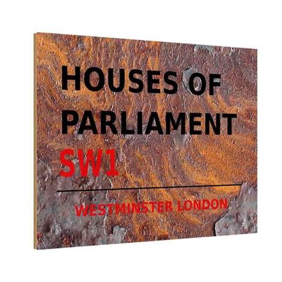 vianmo Holzschild 20x30 cm Essen Trinken Houses of Parliament SW1