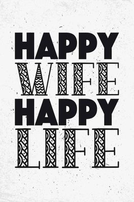 Holzschild 20x30 cm - Frau Happy wife happy Life