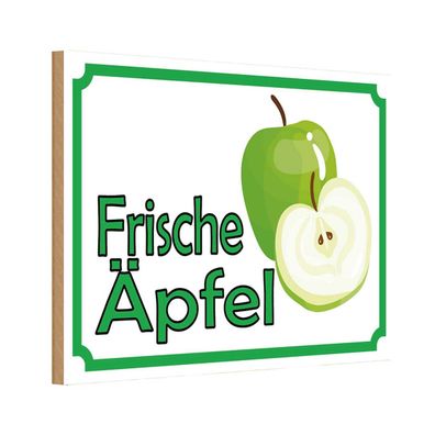 Holzschild 18x12 cm - frische Äpfel Verkauf Hofladen