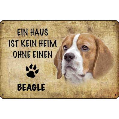 vianmo Blechschild 20x30 cm gewölbt Tier Beagle Hund ohne kein Heim