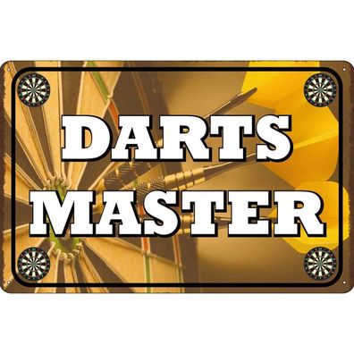 vianmo Blechschild 20x30 cm gewölbt Sport Hobby Darts Master Metall Wanddeko