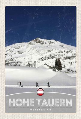 Blechschild 20x30 cm - Hohe Tauern Skitour Wanderung Schnee