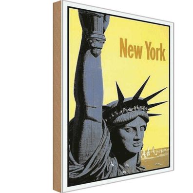 Holzschild 18x12 cm - New York Statue of Liberty