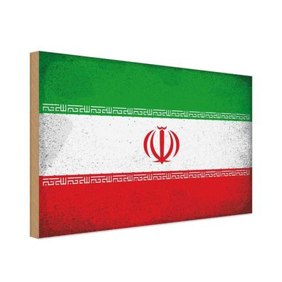 vianmo Holzschild Holzbild 20x30 cm Iran Fahne Flagge