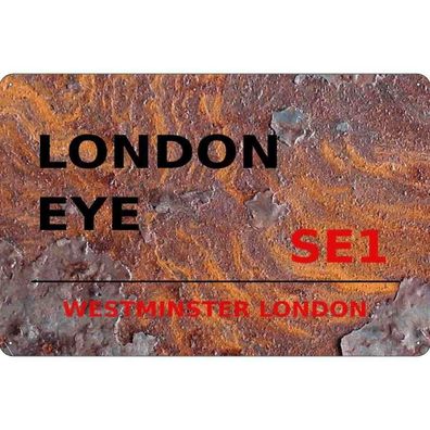 vianmo Blechschild 18x12 cm gewölbt England Westminster London Eye SE1