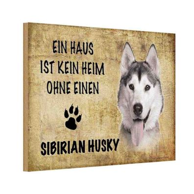 vianmo Holzschild 20x30 cm Tier Sibirian Husky Hund Geschenk
