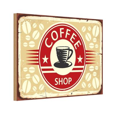 vianmo Holzschild 20x30 cm Essen Trinken Kaffee Coffee Shop