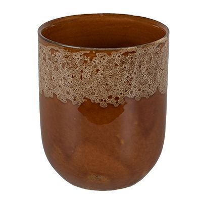 Clayre & Eef Tasse 150 ml Braun Grün Keramik (Gr. Ø 7x8 cm / 150 ml)