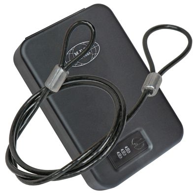 MFH Sicherheitskassette Mini Safe schwarz, Metall mit Zahlenschloss