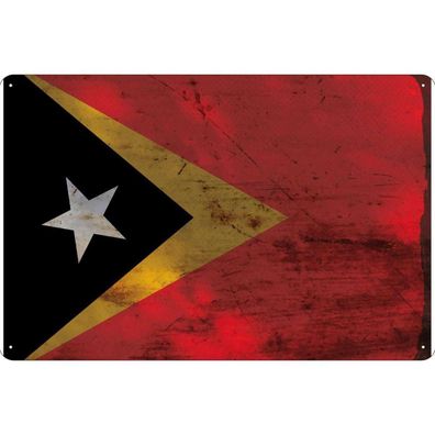 vianmo Blechschild Wandschild 20x30 cm Osttimor Fahne Flagge
