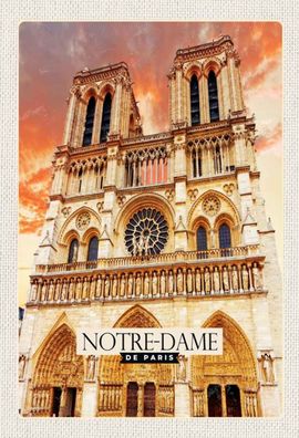 Holzschild 20x30 cm - Notre-Dame de Paris Architektur Kunst