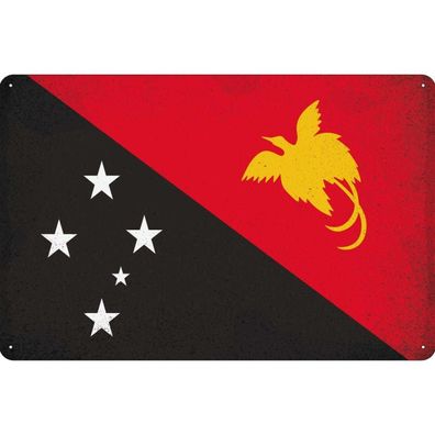 vianmo Blechschild Wandschild 18x12 cm Papua-Neuguinea Fahne Flagge