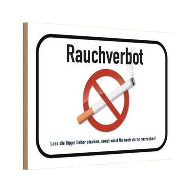 vianmo Holzschild 20x30 cm Hinweis Rauchverbot lass Kippe lieber
