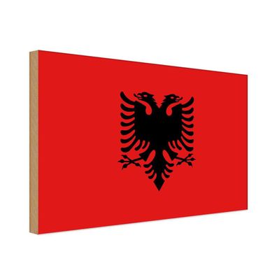vianmo Holzschild Holzbild 20x30 cm Albanien Fahne Flagge