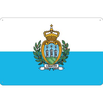 vianmo Blechschild Wandschild 20x30 cm San Marino Fahne Flagge