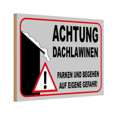 vianmo Holzschild 20x30 cm Warnung Achtung Dachlawinen Gefahr