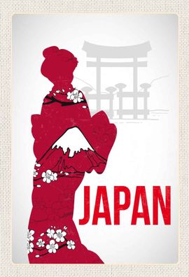 Blechschild 20x30 cm - Japan Asien Tradionelle Kimono Kleid