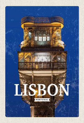 Blechschild 20x30 cm - Lisbon Portugal Architektur Retro
