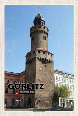 Blechschild 20x30 cm - Görlitz Reichenbacher Turm