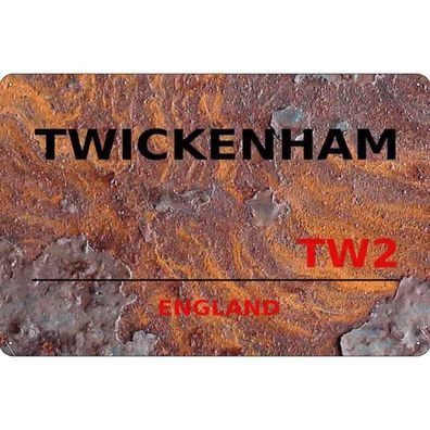 vianmo Blechschild 18x12 cm gewölbt Straßen Städte Twickenham TW2 Metall Wanddeko