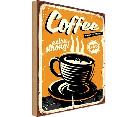 vianmo Holzschild 20x30 cm Essen Trinken extra strong Coffee Kaffee