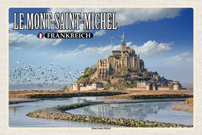 Blechschild 20x30 cm - Le Mont-Saint-Michel Frankreich