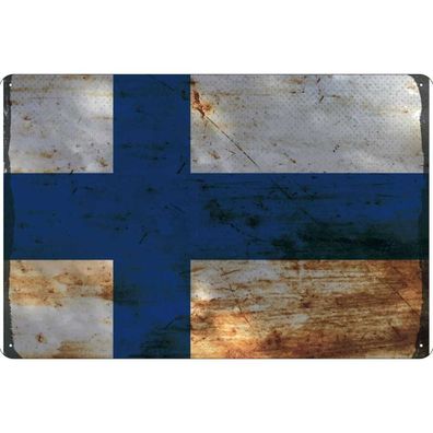 vianmo Blechschild Wandschild 20x30 cm Finnland Fahne Flagge