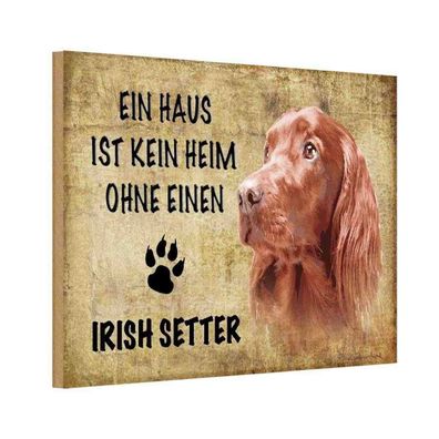 vianmo Holzschild 18x12 cm Tier Irish Setter Hund Geschenk