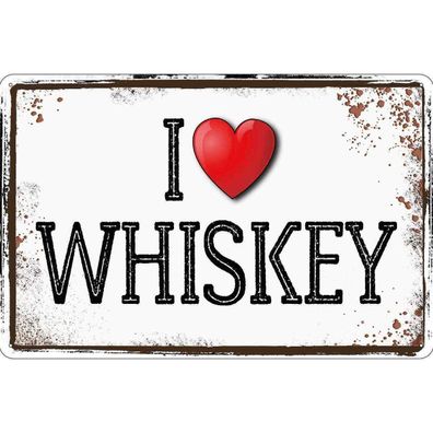 vianmo Blechschild 20x30 cm gewölbt Essen Trinken Alkohol i love Whiskey Metall ...