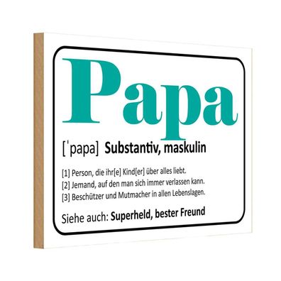 Holzschild 18x12 cm - Papa Superheld bester Freund