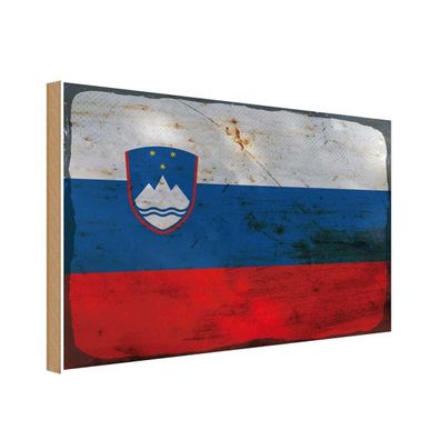 vianmo Holzschild Holzbild 20x30 cm Slowenien Fahne Flagge